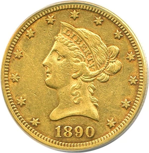 image for: 1890-CC $10 ANACS XF45 Details (Cleaned)