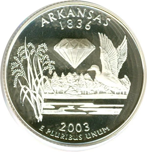 image for: 2003-S 25c Arkansas-Silver PCGS Proof 69 DCameo