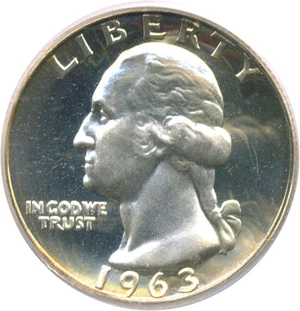 image for: 1963 25c PCGS Proof 67 Cameo