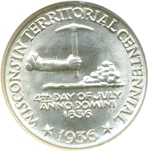 image for: 1936 50c Wisconsin NGC MS67