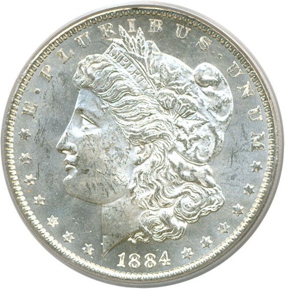 image for: 1884-O $1  PCGS MS63 PL