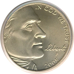 image for: 2005-P 5c Bison - Satin Finish PCGS MS67 - 3/4
