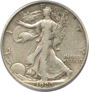 image for: 1920-S 50c PCGS F15