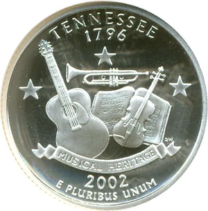 image for: 2002-S 25c Silver Tennessee NGC Proof 70 UCameo