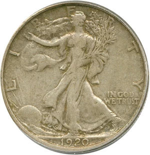 image for: 1920-S 50c PCGS VF20