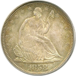 image for: 1858 50c PCGS MS64