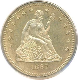 image for: 1867 25c PCGS Proof 64