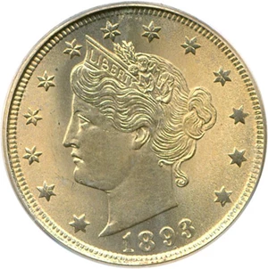 image for: 1893 5c PCGS MS65