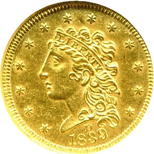 image for: 1839-D $2 1/2 NGC MS60
