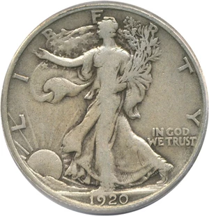 image for: 1920-S 50c PCGS F12