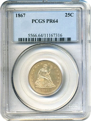 image for: 1867 25c PCGS Proof 64