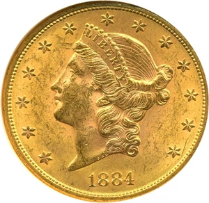 image for: 1884-S $20 NGC MS62