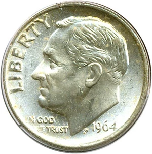 image for: 1964 10c PCGS MS64 ex: Sample