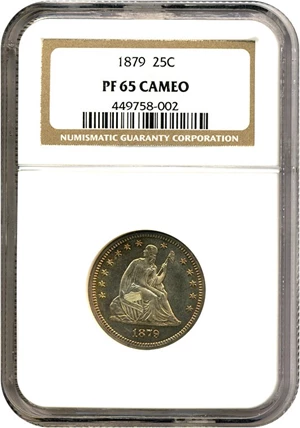 image for: 1879 25c NGC Proof 65 Cameo