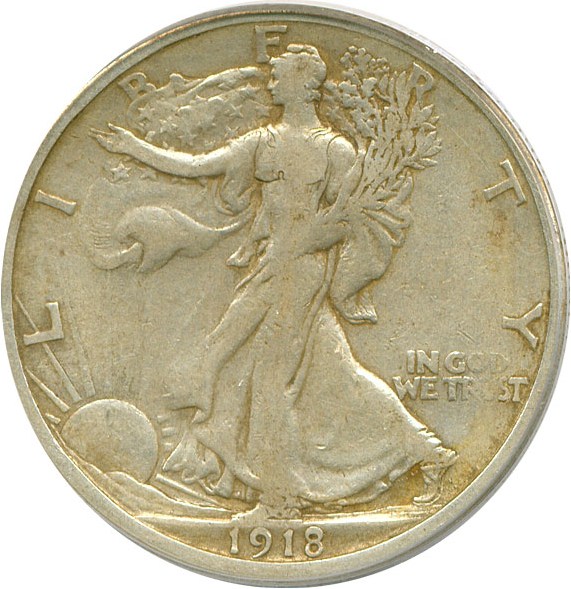 image for: 1918-S 50c  PCGS VF25 