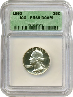 image for: 1962 25c ICG Proof 69 DCameo