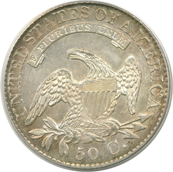 image for: 1828 50c Square 2 Large 8 PCGS MS63 