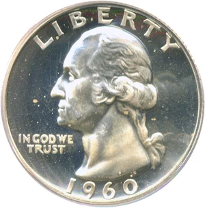 image for: 1960 25c PCGS Proof 66 Cameo