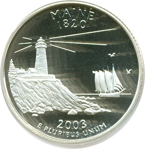 image for: 2003-S 25c Maine-Silver PCGS Proof 69 DCameo