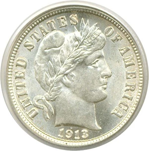 image for: 1913 10c PCGS MS64