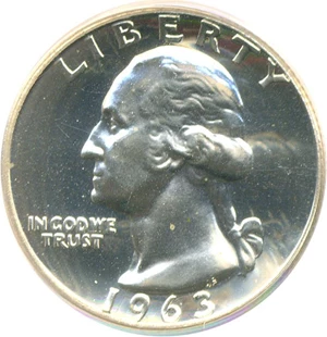 image for: 1963 25c PCGS Proof 68