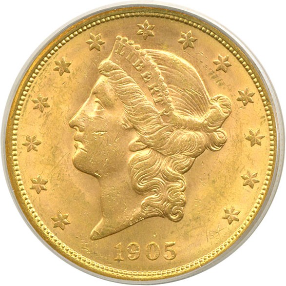 image for: 1905-S $20  PCGS MS62