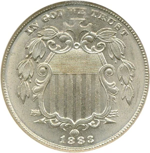 image for: 1883 5c Shield NGC MS65
