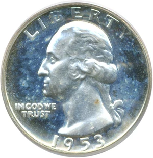 image for: 1953 25c PCGS Proof 66 Cameo