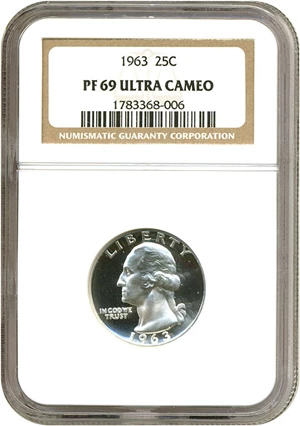 image for: 1963 25c NGC Proof 69 UCameo