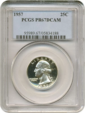 image for: 1957 25c PCGS Proof 67 DCameo