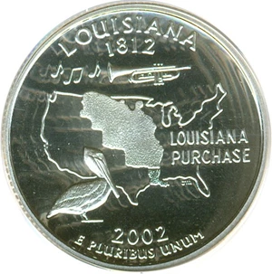 image for: 2002-S 25c Louisiana-Silver PCGS Proof 69 DCameo