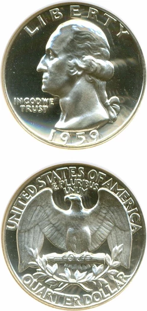 image for: 1959 25c NGC Proof 69 Cameo