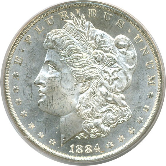 image for: 1884-O $1  PCGS MS63 PL