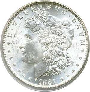 image for: 1881 $1 PCGS MS62