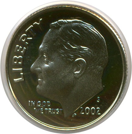 image for: 2002-S 10c  PCGS Proof 69 DCameo