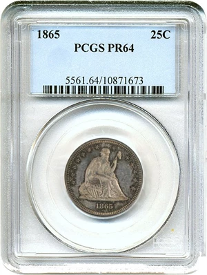 image for: 1865 25c PCGS Proof 64