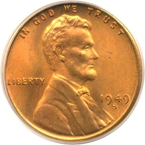 image for: 1949-S 1c PCGS MS66 RD