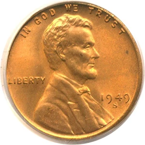 image for: 1949-S 1c PCGS MS66 RD