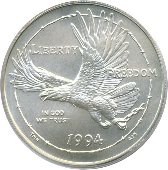 image for: 1994-W $1 Prisoner of War PCGS MS69