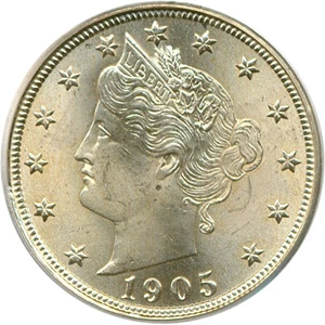image for: 1905 5c PCGS MS65