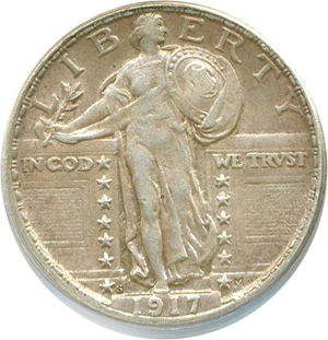 image for: 1917-S 25c Ty.2 PCGS AU50