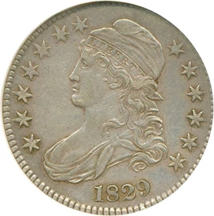 image for: 1829 50c Small Letters NGC AU55 (O-112a)