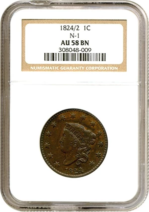 image for: 1824/2 1c NGC AU58 BN
