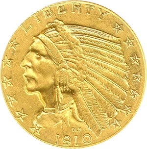 image for: 1910 $5 ANACS MS62