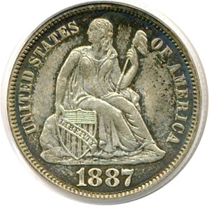 image for: 1887 10c PCGS MS63