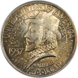 image for: 1937 50c Roanoke PCGS MS65
