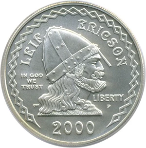 image for: 2000-P $1 Leif Ericson PCGS MS69
