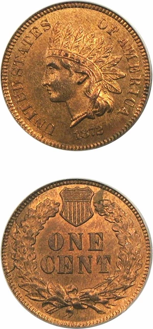 image for: 1872 1c PCGS MS66 RB - Major Die Break (Reverse-Retained)
