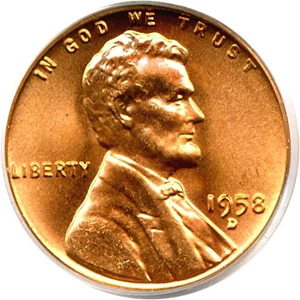 image for: 1958-D 1c PCGS MS66 RD