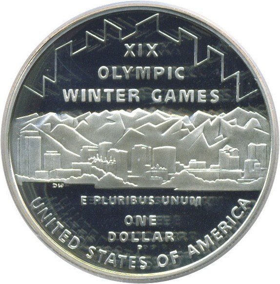 image for: 2002-P $1 Salt Lake City Olympics PCGS Proof 69 DCameo